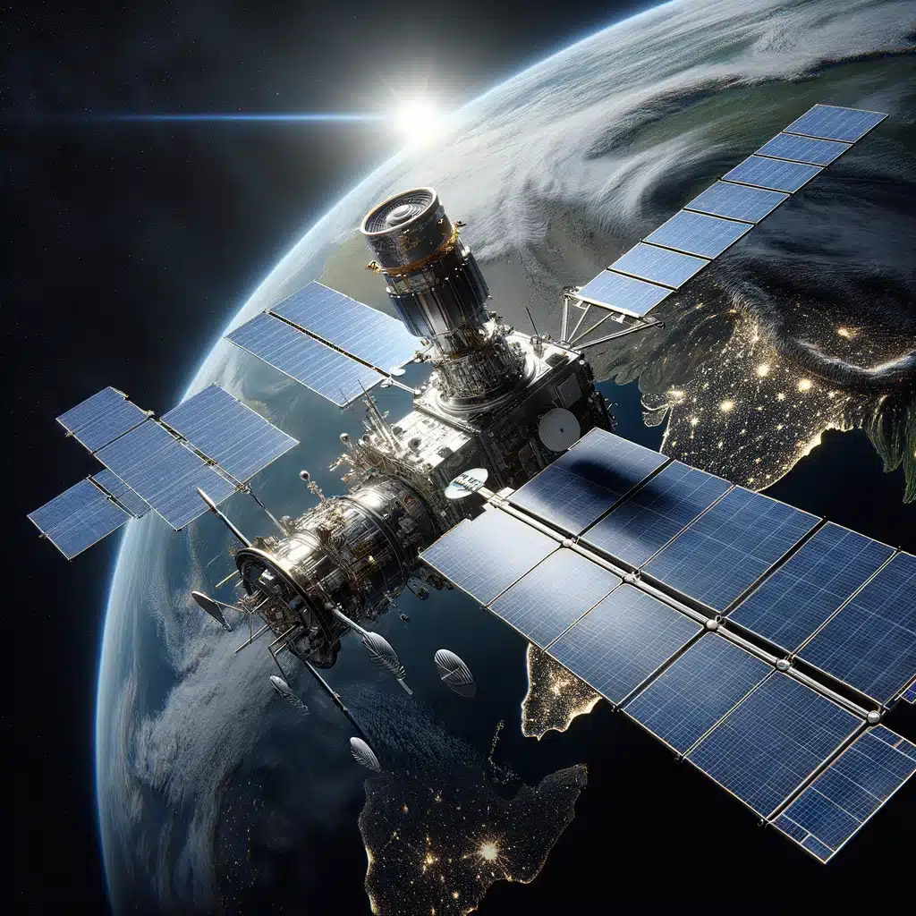 modern communication satellite in space